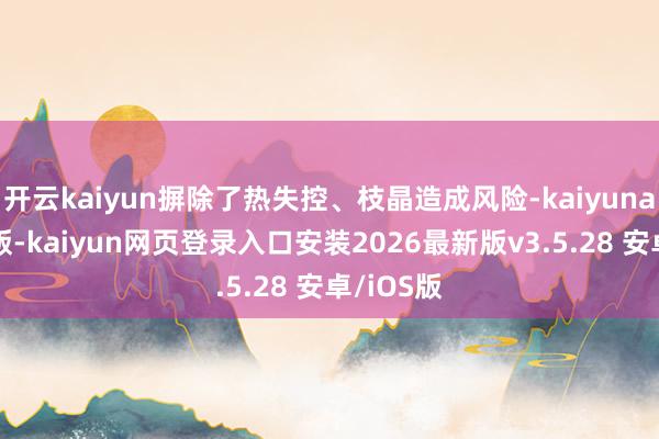 开云kaiyun摒除了热失控、枝晶造成风险-kaiyunapp官方版-kaiyun网页登录入口安装2026最新版v3.5.28 安卓/iOS版